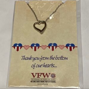 VFW silver Heart Necklace Veteran support military